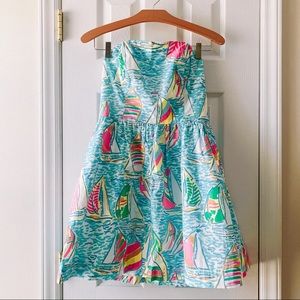Lilly Pulitzer Sailboat Strapless Dress